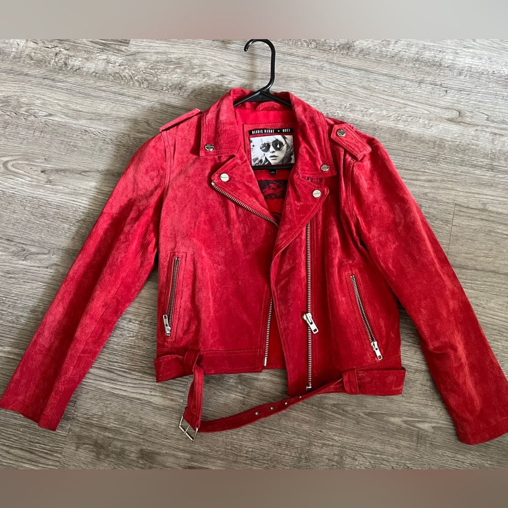 Obey x Debbie Harry Red Moto Jacket - Small